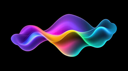 Fototapete - Abstract Fluid Iridescent Holographic Curved Wave in Motion, Featuring a Vibrant Colorful Gradient Design, Perfect for Futuristic Art, Modern Graphics, and Dynamic Visual Concepts