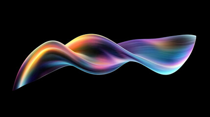 Fototapete - Abstract Fluid Iridescent Holographic Curved Wave in Motion, Featuring a Vibrant Colorful Gradient Design, Perfect for Futuristic Art, Modern Graphics, and Dynamic Visual Concepts