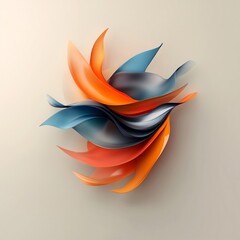 Poster - Captivating dreamlike abstract composition featuring a sinuous iridescent shape with metallic elements showcasing a harmonious chromatic blend and a sense of kinetic energy