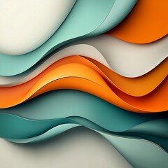 Poster - Mesmerizing dreamlike abstract composition featuring sinuous iridescent shapes with lustrous metallic elements creating a captivating chromatic blend and evoking a sense of kinetic energy
