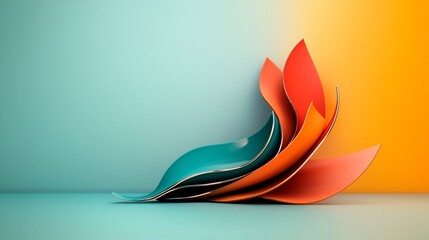 Poster - Mesmerizing abstract background design featuring a wavy iridescent shape with metallic accents and vibrant jewel toned hues  The dynamic