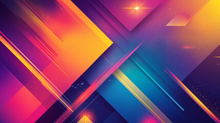 Poster - Vibrant abstract geometric design with colorful gradients and dynamic shapes