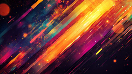 Poster - Abstract gradient light streaks with dynamic vibrant colors and sparkles