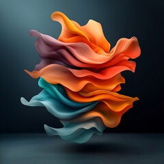 Poster - Mesmerizing iridescent color shifting undulating forms create a hypnotic kaleidoscopic digital painting with a surreal ethereal atmosphere and vivid visual clarity