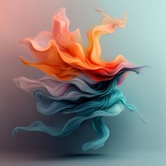 Poster - Hypnotic Iridescent Undulations A Captivating Surreal Digital Composition with Mesmerizing Color Shifting Ethereal Forms and Vivid Visual Clarity