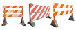 © practice  - Striped road construction barrier isolated on transparent background, PNG