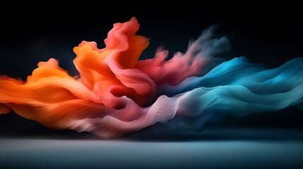 Poster - Captivating abstract background featuring dynamic iridescent waves that create a sense of depth and dimension  The fluid organic forms flow and swirl evoking a dreamlike