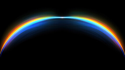 Wall Mural - Blue Light Flare Prism Rainbow Flares Overlay Effect on Black Background, Creating a Vibrant and Mystical Glow, Perfect for Abstract, Photography, and Visual Art Projects with a Colorful Light Play