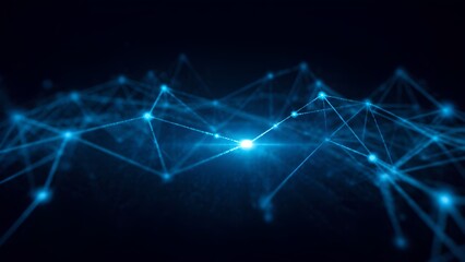 Poster - Dynamic data network visualization digital space infographic design cyber environment abstract view technology concept