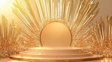 Poster - Elegant 3D Podium with Sleek Surroundings in an Empty Space