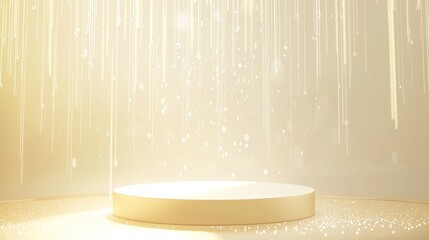 Poster - Stylish 3D Podium in Ample Space with Sparkling Lights and Effects