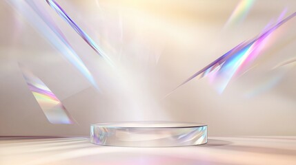 Poster - Modern 3D Podium Surrounded by Ample Empty Space for Display Purposes