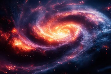 Wall Mural - mesmerizing spiral galaxy with vibrant colors and intricate details against deep space background showcasing cosmic beauty and universal wonder