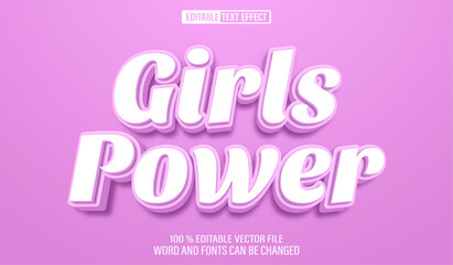 Poster - Editable 3d text style effect - Pink Soft Girl Power text effect Template