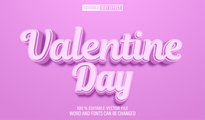 Poster - Editable 3d text style effect - Valentine Day text effect Template