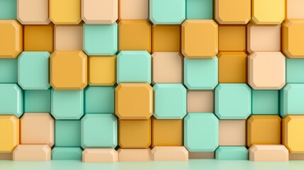 Poster - Colorful Geometric Tiles in Tiled Pattern for Creative Background Design and Artistic Applications