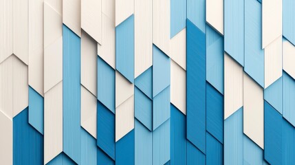 Poster - Abstract Geometric Pattern of Light Blue and White Shapes in Modern Design Style for Background or Texture Use