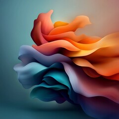 Poster - Captivating abstract composition with mesmerizing kaleidoscopic iridescent forms in a dreamlike ethereal atmosphere