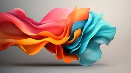 Poster - Mesmerizing abstract background design featuring captivating vibrant neon colored wavy iridescent shapes that flow and dance across a digital canvas in a modern futuristic style