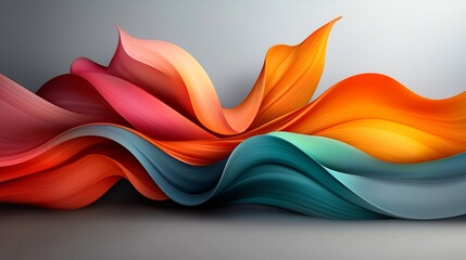 Poster - Captivating neon hued waves of surreal digital flow and dance across the canvas creating a mesmerizing modern surrealist background design