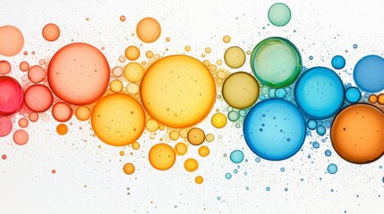 Poster - Abstract Colorful Circles with Smooth Gradient and Bubble Texture on White Background for Design Projects