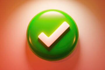 Poster - A green circle with a white checkmark symbolizes completion, approval, or success.