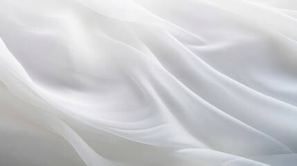 Poster - Elegant White Sheer Curtain Fabric with Soft Texture Flowing Gracefully in Natural Light, Perfect for Home Decor and Photography Applications
