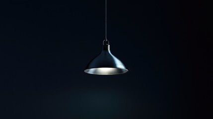Poster - Dramatic lighting of a solitary hanging light bulb against a dark background creating a moody and atmospheric ambiance at night
