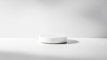 Poster - Isolated white puck on a minimalist white background showcasing simplicity and elegance in design and product presentation.