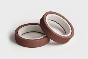 Fototapete - Two brown rings with white inner rims, possibly decorative or functional.