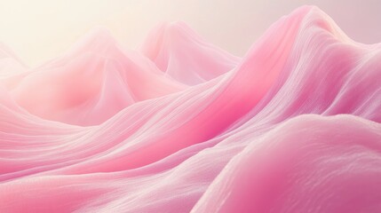 Poster - Soft Fluid Pink Waves with Gentle Abstract Texture for Background Design and Creative Projects