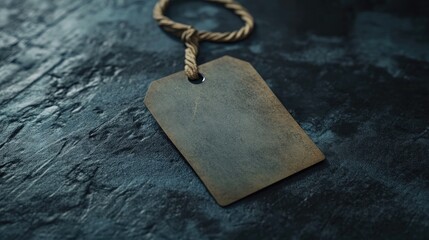 Poster - Soft Blurry Tag Mockup on Textured Background with Natural Studio Lighting