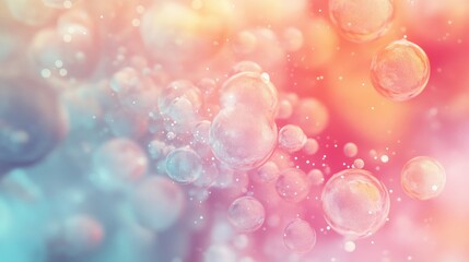 Poster - Pastel Colored Abstract Background with Soft Bubbles and Light Effects for Creative and Design Purposes