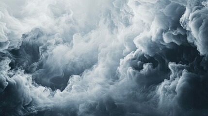 Poster - Soft Gray Cloud Background with Flowing Waves for Abstract and Artistic Design Themes