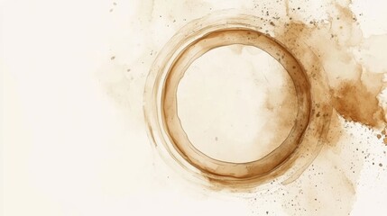 Poster - Watercolor Round Frame Design with Soft Textures for Elegant Backgrounds and Creative Projects