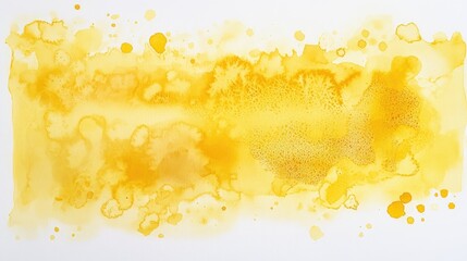 Poster - Warm and inviting yellow watercolor texture featuring soft splashes and spots ideal for backgrounds and artistic designs