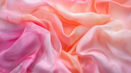 Poster - Flowing pink and rose silk fabric folds creating a soft and elegant abstract background for design or textile projects