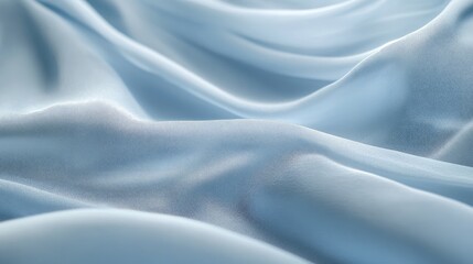 Poster - Elegant Soft Blue Fabric Texture with Subtle Stripes and Gentle Flowing Drapery Ideal for Backgrounds and Textile Designs