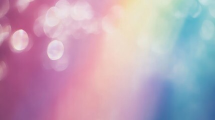 Poster - Dreamy Soft Blurred Pastel Bokeh Background with Subtle Rainbow Hues for Creative Projects and Designs