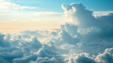 Poster - Pastel Sky with Soft Clouds Creating a Dreamy Natural Atmosphere Ideal for Backgrounds and Artistic Projects