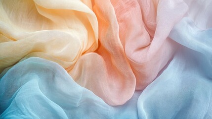 Poster - Soft Pastel Fabric Texture with Crinkled Effect Ideal for Abstract Backgrounds and Design Projects