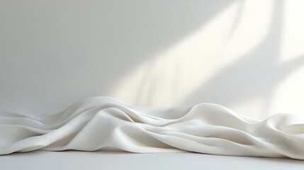 Poster - Elegant Soft Fabric Background Creating a Minimalist Space for Showroom Design and Product Display