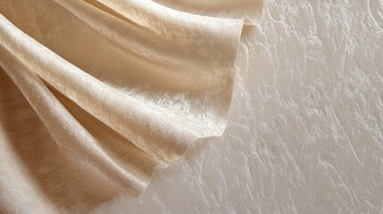 Poster - Warm Beige Textures with Soft Elegant Drapery for Interior Design and Decor Projects