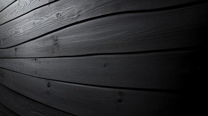 Poster - monochrome soft curved dark wooden wall texture with subtle grain patterns and shadows
