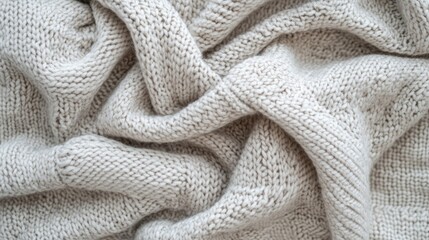 Poster - Light gray soft fabric texture with square knit pattern showcasing intricate details and gentle folds for textile and fashion design applications