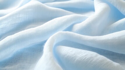 Poster - Delicate light blue and white cotton fabric texture ideal for eco-friendly design projects and textile backgrounds