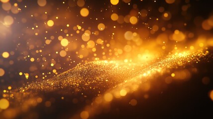 Poster - Golden Bokeh Light Effects Creating a Dreamlike Atmosphere for Backgrounds and Textures
