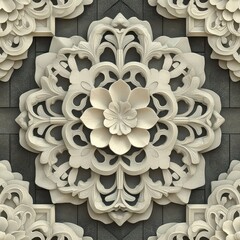 Wall Mural - detailed korean style 3d render seamless pattern design