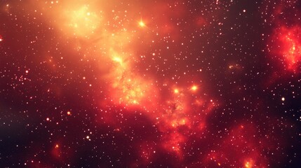Poster - Cosmic Nebula Background with Soft Red and Orange Tones Highlighting Starry Night Sky Elements