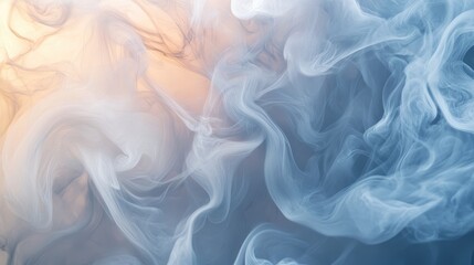 Poster - Soft swirling silk fog in a gentle gradient of white to gray creating an ethereal abstract background design for creative projects